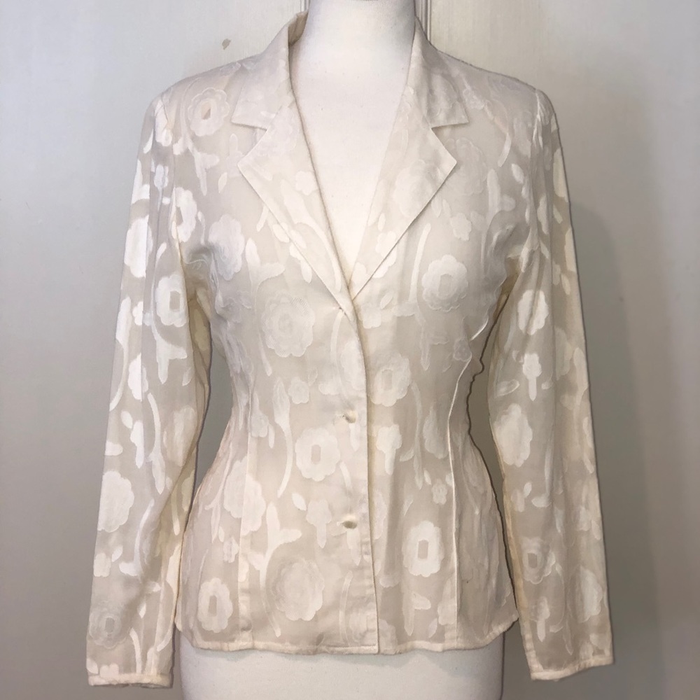 Ungaro Ter vintage white floral woman’s shirt